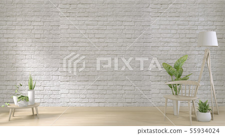 mock up white brick wall on floor wooden and mock up white brick wall on floor wooden and 55934024
