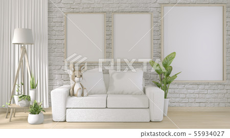 mock up poster frame on white brick wall room mock up poster frame on white brick wall room 55934027