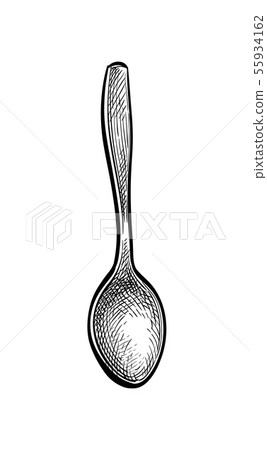 Ink sketch of spoon. 55934162