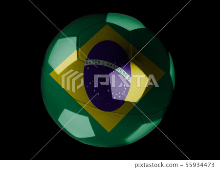 Flag of Brazil on Soccer ball 55934473