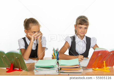 Girl hates looking at a classmate Girl hates looking at a classmate 55935116