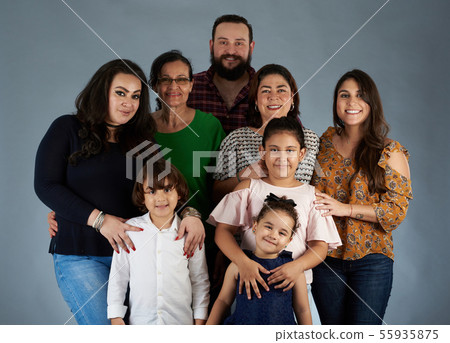 Happy smiling big family portrait 55935875