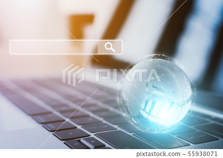 Laptop  computer and world  with internet network 55938071