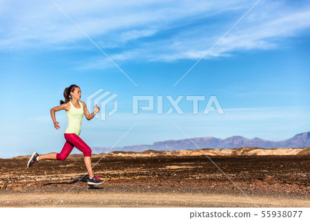 Trail runner athlete running in nature mountains Trail runner athlete running in nature mountains 55938077