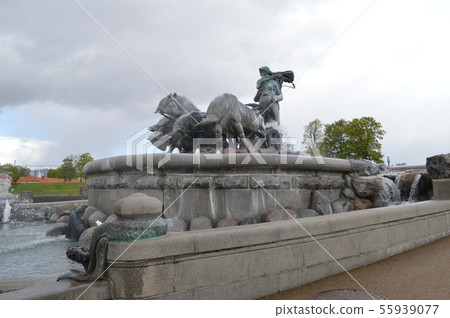 Denmark, Copenhagen, Gefion Fountain Denmark, Copenhagen, Gefion Fountain 55939077
