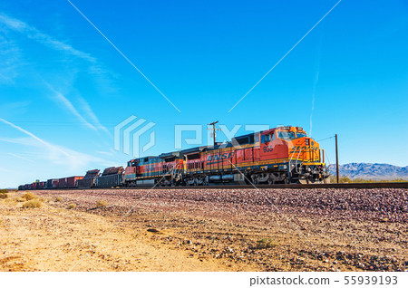 USA, freight train, diesel locomotive USA, freight train, diesel locomotive 55939193