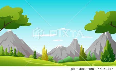 illustration of a tree and graphic of jungle 55939457