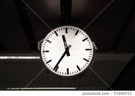 Public clock in railway station 55940551
