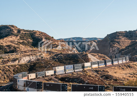 USA, freight train, electric diesel locomotive USA, freight train, electric diesel locomotive 55940555