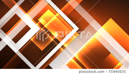 Shiny neon design square shape abstract background. Retro vector abstract design banner template 55940835