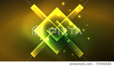 Neon geometric abstract background in hipster style on light background. Space retro design. Color 55940888