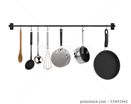 kitchen rack hanging with kitchen utensils kitchen rack hanging with kitchen utensils 55941942