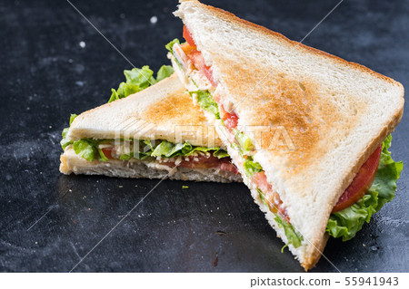 Fresh sandwich with shrimp and egg in Swedish style Fresh sandwich with shrimp and egg in Swedish style 55941943