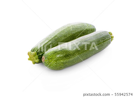 green fresh zucchini isolated on white background 55942574