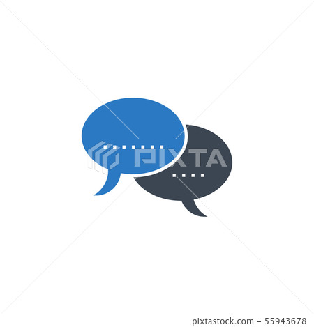 Speech Bubble Flat related vector glyph icon. 55943678