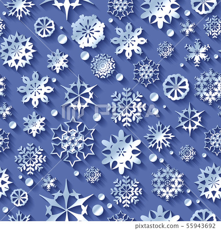Silver snowflakes seamless vector pattern. Texture - Stock Illustration ...