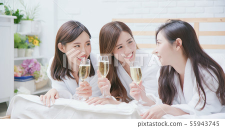 asian women friend have champagne asian women friend have champagne 55943745