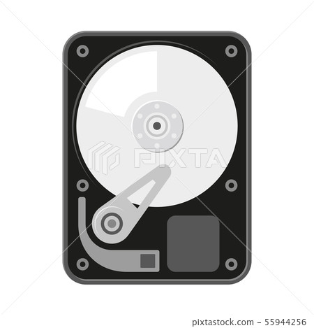 Hard Disk HDD Flat Icon on White Background. Vector 55944256