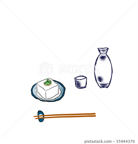 Cold guy and sake illustration cut illustration 55944370