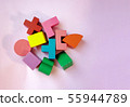Kid toys background. Colorful Wood 55944789