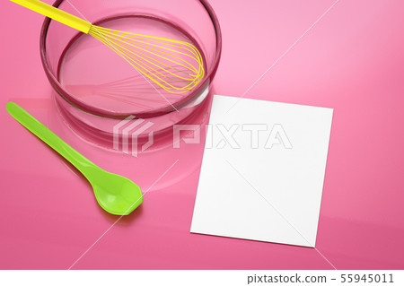 blank paper with wire whisk in a bowl blank paper with wire whisk in a bowl 55945011