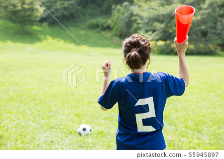 Soccer fan woman Soccer fan woman 55945897