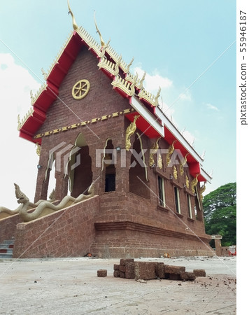 Buddhist church made of laterite stone Buddhist church made of laterite stone 55946187
