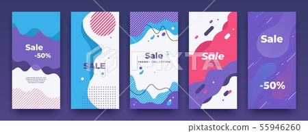 Social media banner. Story sale swipe up template, sale price vertical poster pack, mobile app promo 55946260