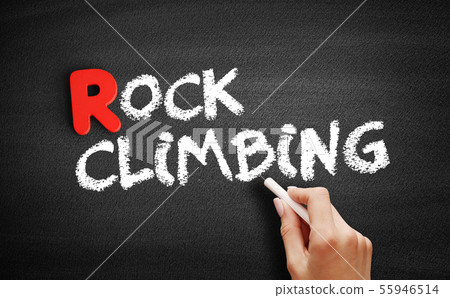 Rock climbing text on blackboard 55946514