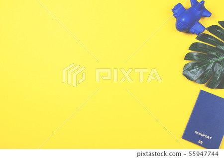 Travelling concept on yellow background. 55947744