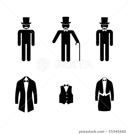 Set of stick figures, vector illustration. 55948488