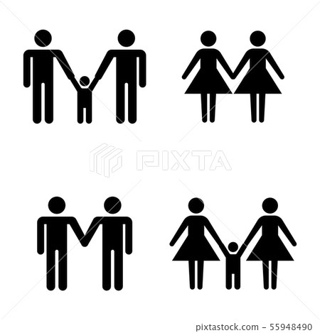 Set of stick figures, vector illustration. 55948490
