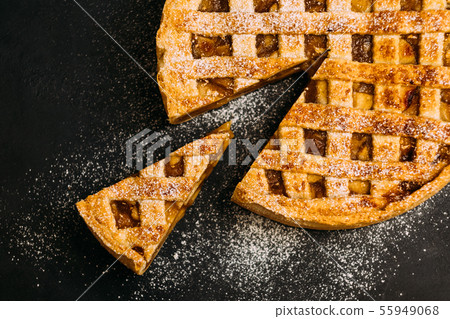 pastry dessert apple pie cinnamon sugar powder pastry dessert apple pie cinnamon sugar powder 55949068