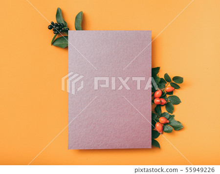 party invitation purple paper orange background 55949226