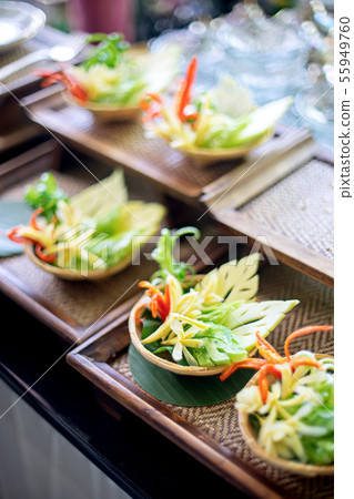 Prepare for table set, vegetable food carving. 55949760