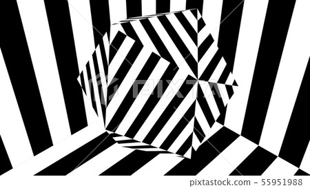 Black and white stripes. Computer generated abstract background, 3D render 55951988