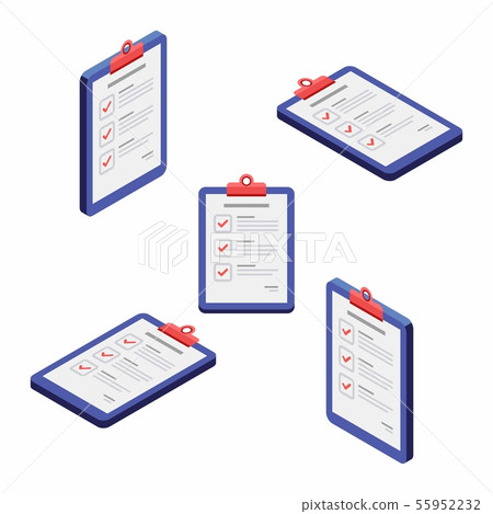 Check list, Clipboard, Document, Isometric Check list, Clipboard, Document, Isometric 55952232