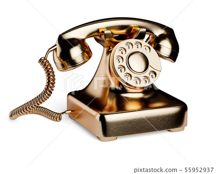 Gold old-fashioned phone 55952937
