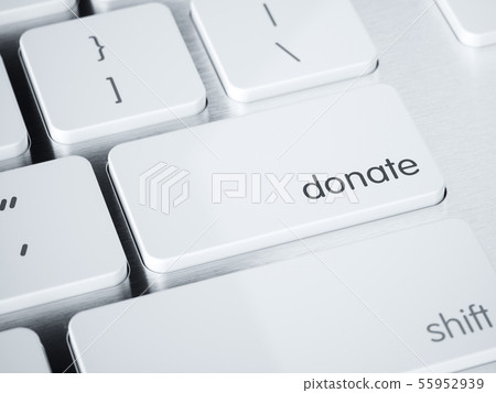 Donate money computer laptop button 55952939
