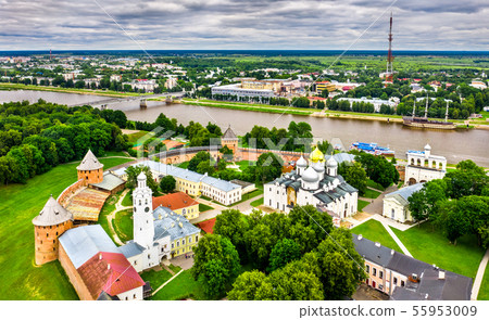 Aerial view of Novgorod Detinets in Russia 55953009
