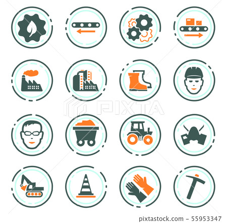 Industrial icons set 55953347