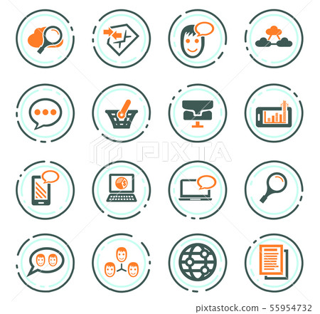 Data analytic and social network icons set Data analytic and social network icons set 55954732