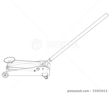 Outline Floor Car Jack. Vector 55955013