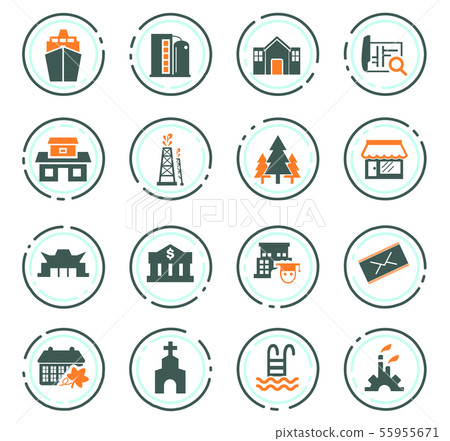 Infrastucture of the city icons set 55955671