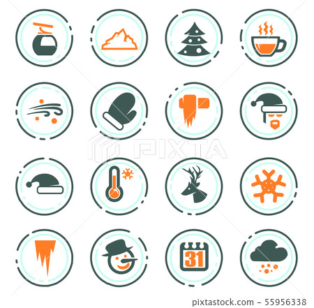 Winter icons set 55956338