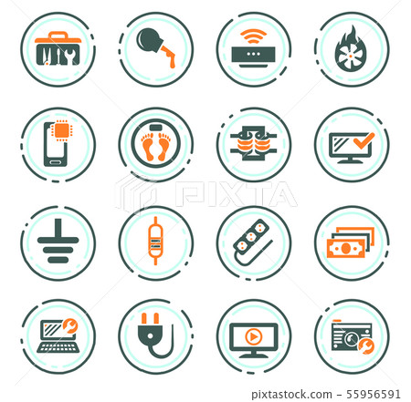 Electronic repair icons set Electronic repair icons set 55956591