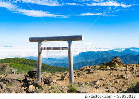 Mountain view of Zaoyama Shrine Torii and Unkai 55956818