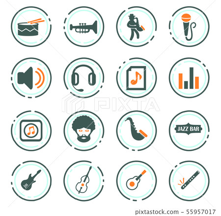 Jazz and Blues icons set Jazz and Blues icons set 55957017