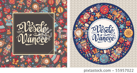 Vesele Vanoce. Czech text Happy Christmas. Vesele Vanoce. Czech text Happy Christmas. 55957022