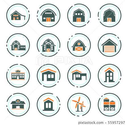 farm building icon set 55957297